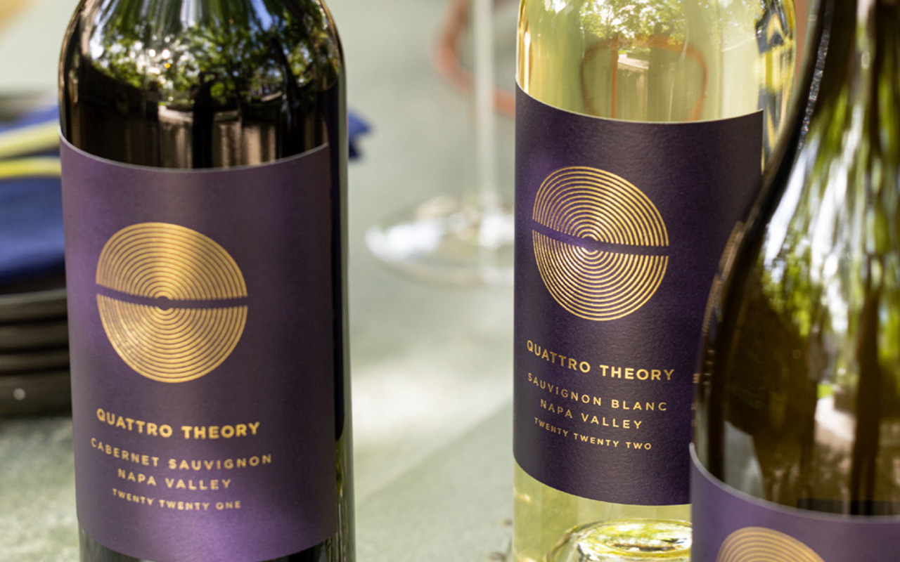 Wine bottles close up